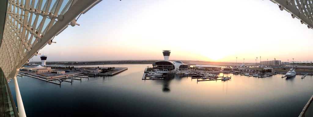 Panorama from Yas Viceroy over Yas Marina